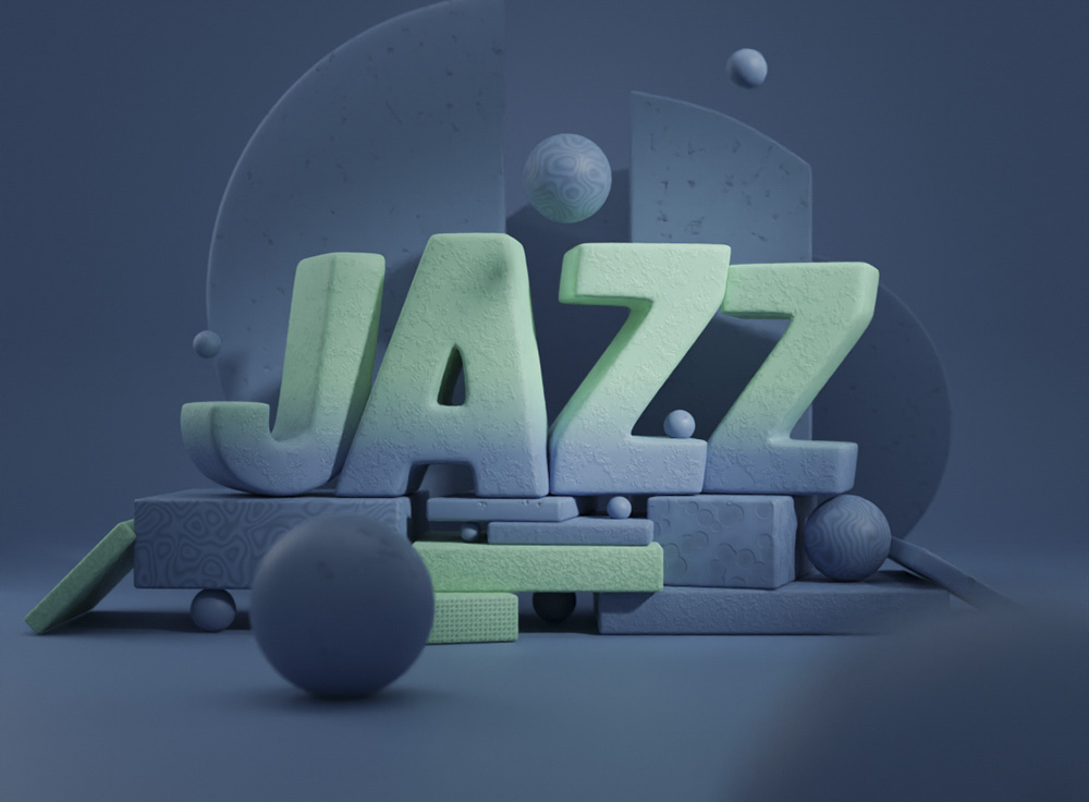 Music. Ilustración 3D.